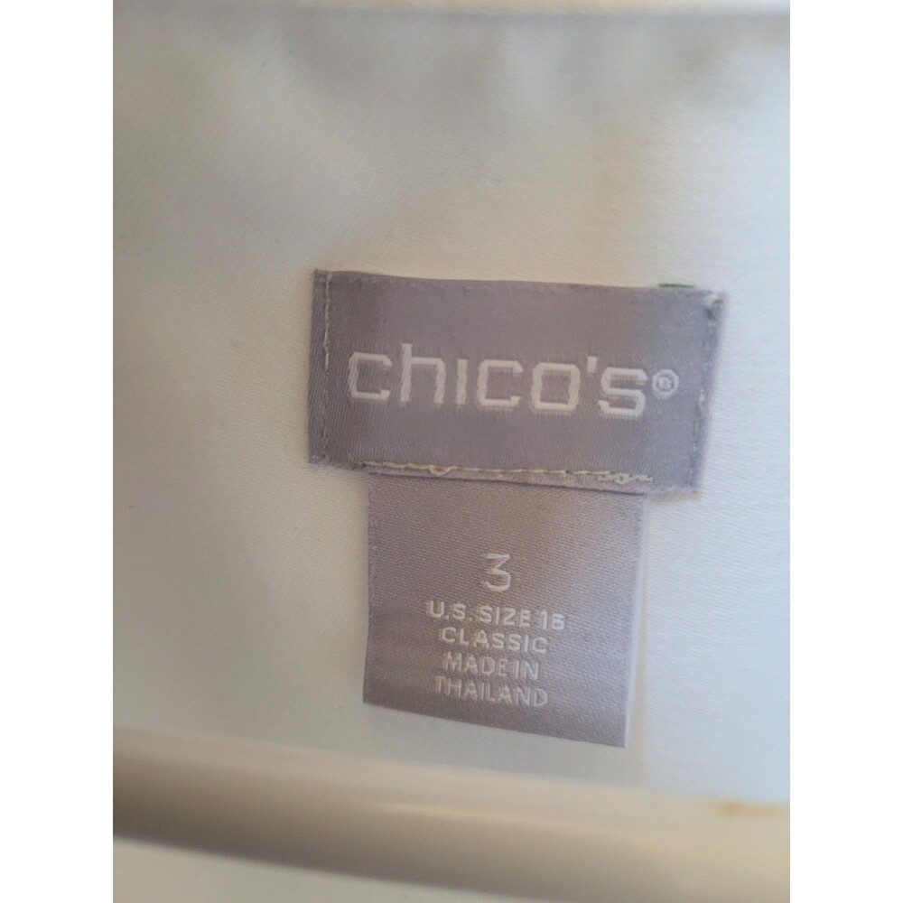 EUC Chico’s No Iron Chic Stretch Size 3(XL) 16/18 Button Up Shirt Long Sleeve - Picture 7 of 8